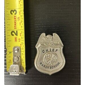 Obsolete | Fire Chief Badge | Unique Fire “MARSH” School | Silvertone Metal
